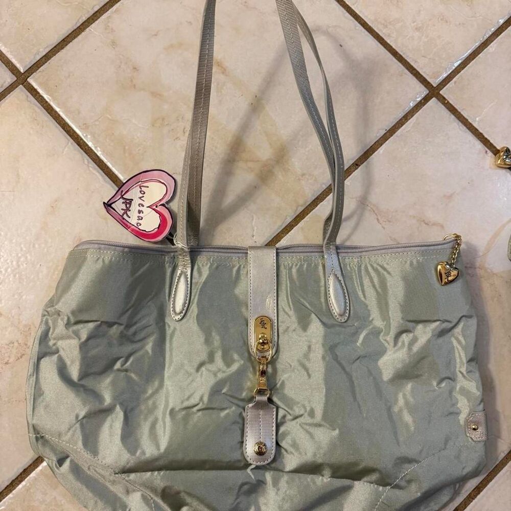 NWT Y2K JPK Jean Pierre Klifa Paris sage light green nylon compact tote bag